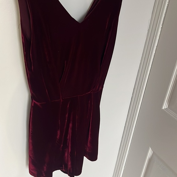 Burgundy Velvet Overalls - Picture 3 of 3